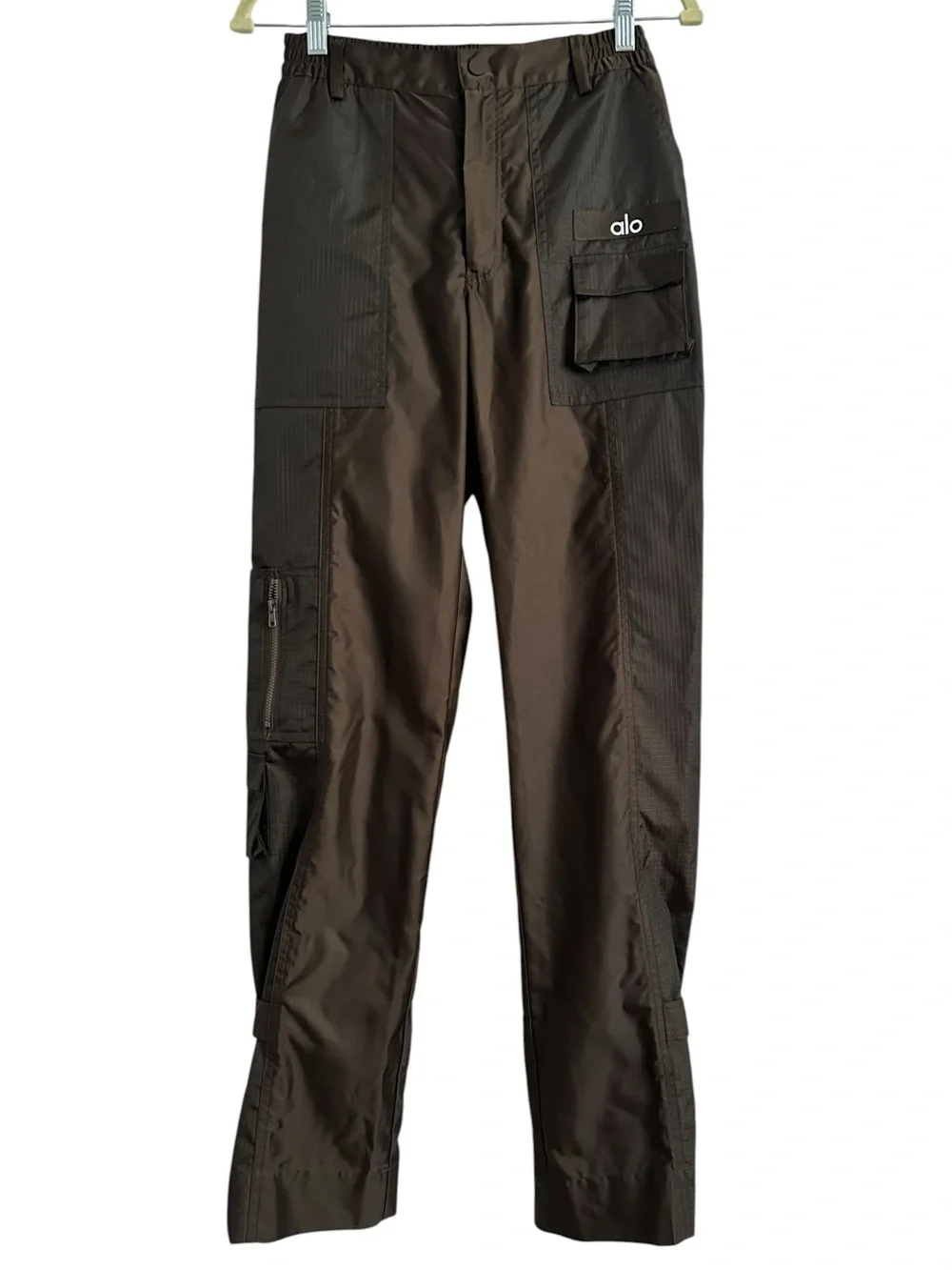 Alo Yoga Blaze Trouser Pants Espresso Brown Ripstop Utility Straight Size XS
